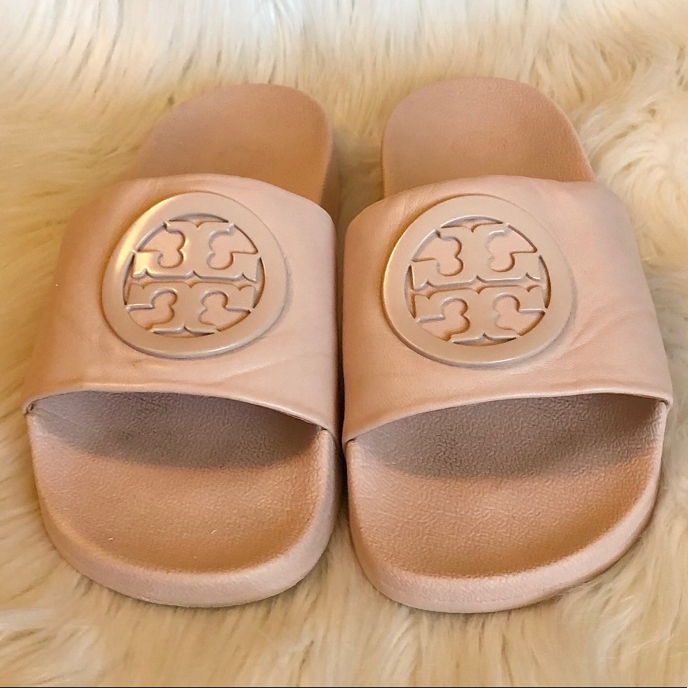 Tory Burch Lina Sea Shell Pink Slides